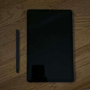 Samsung Black Tablet with Stylus Minimalist Design